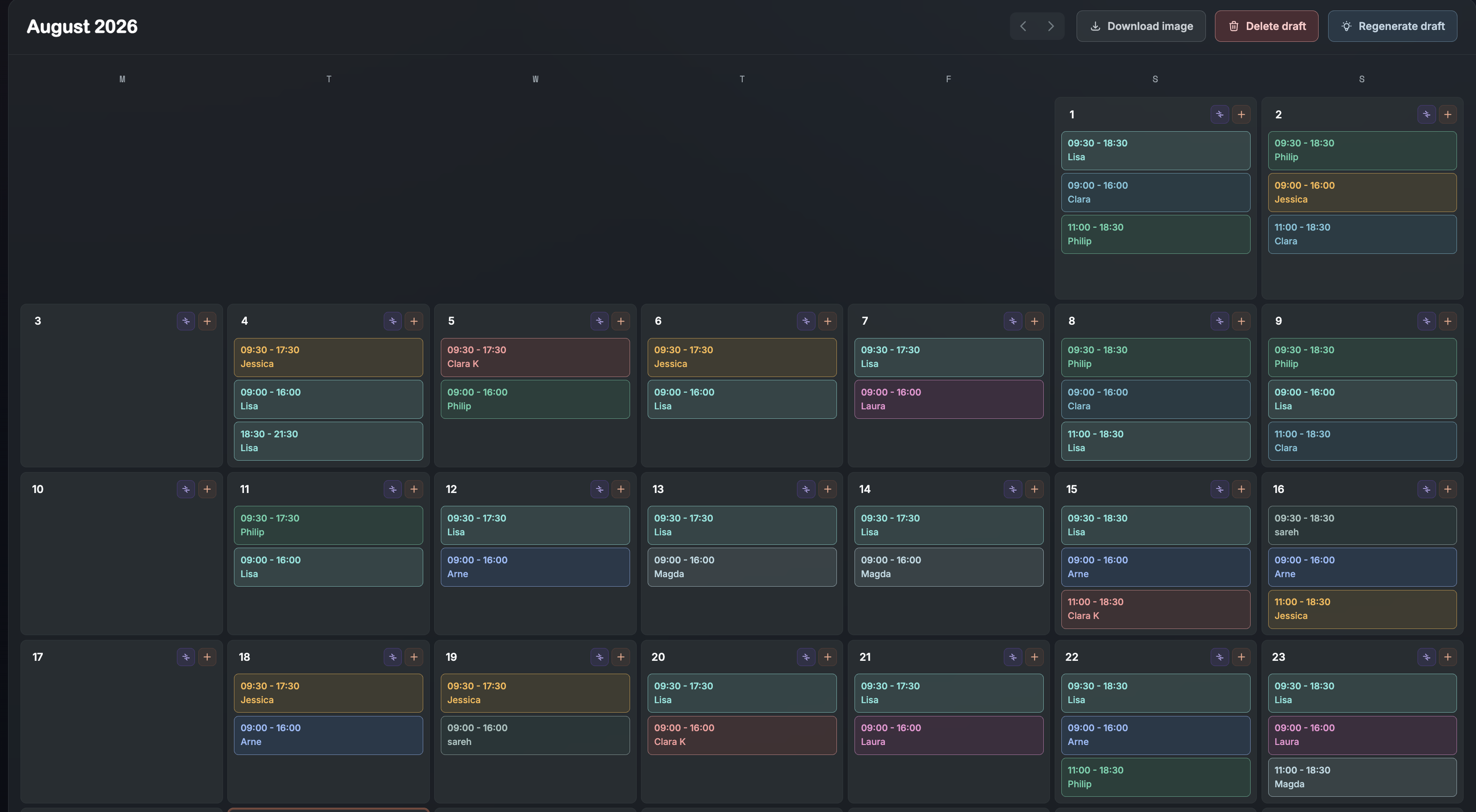Après planner roster